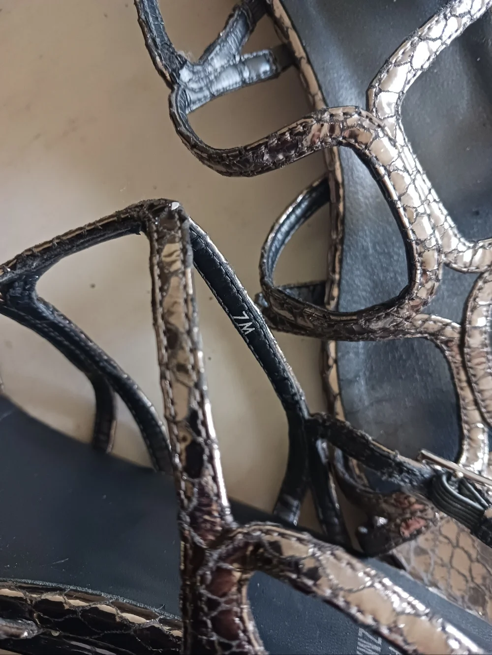 Stuart‎ Weitzman Wedge Silver Leather Sandal